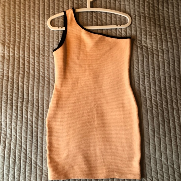 One Shoulder Rib Bodycon Mini Dress - Picture 2 of 4